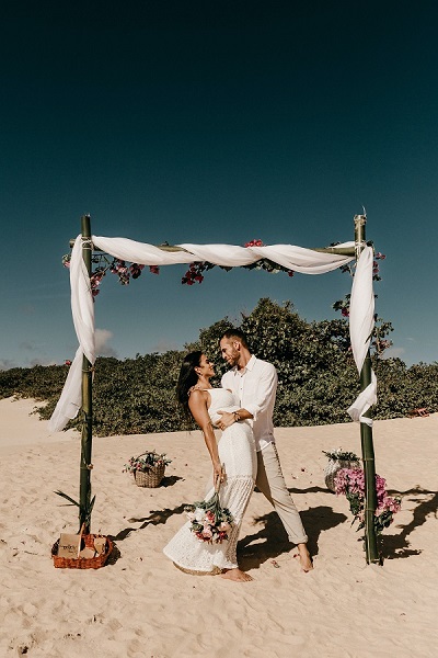 amantes de casamentos na praia